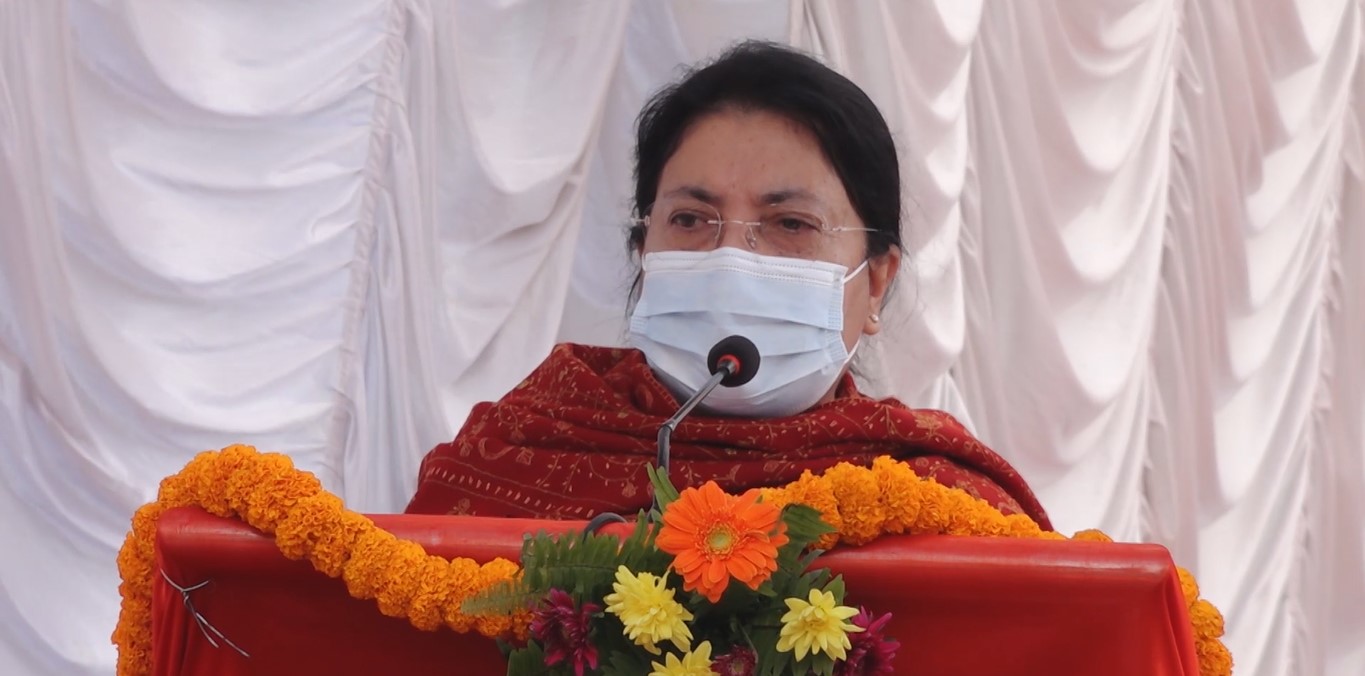 मुलुकलाई विपद् जोखिमबाट सुरक्षित बनाउन राष्ट्रपति भण्डारीकाे आह्वान