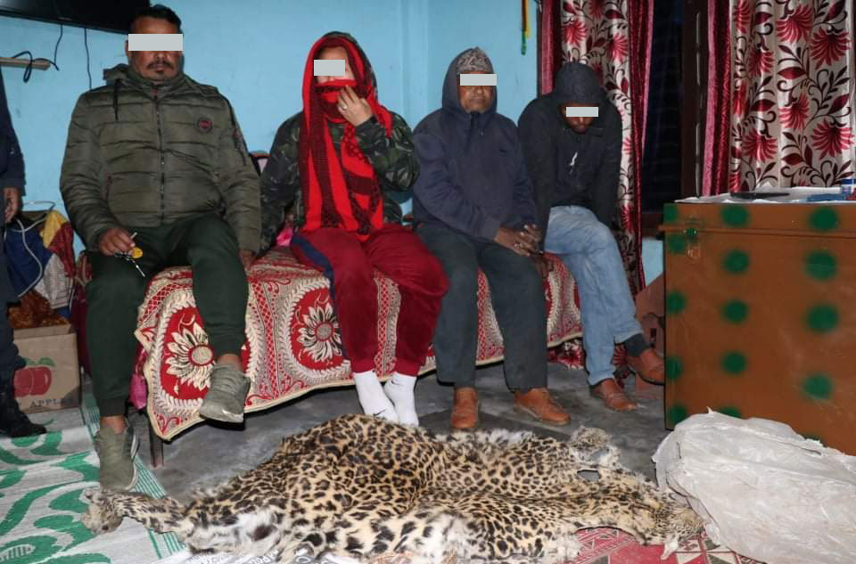 बाघको छालासहित ४ जना पक्राउ