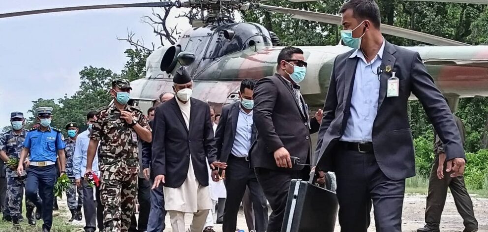 निजगढ विमानस्थल निर्माणक्षेत्रको निरीक्षणमा पुगे प्रधानमन्त्रीलगायत शीर्ष नेता