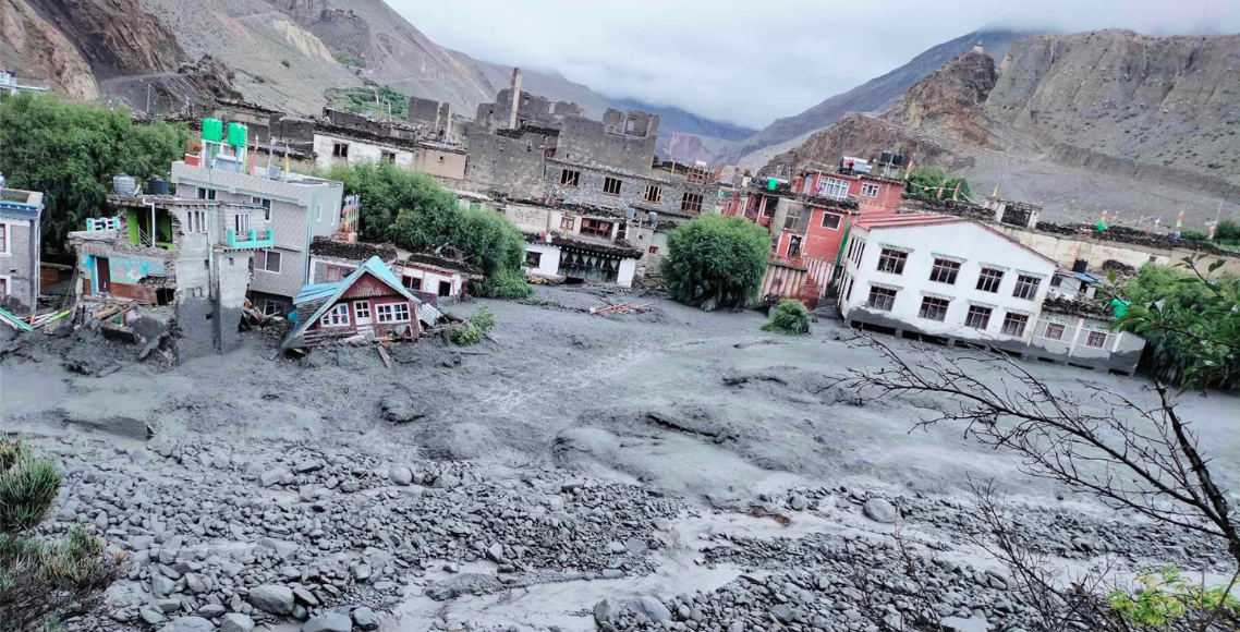 मुस्ताङको कागबेनीमा बाढीले ३१ घर बगायो
