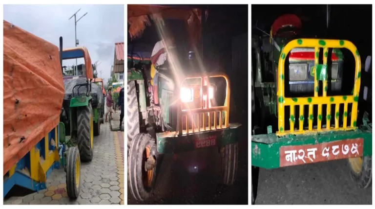 बालुवा उत्खनन गर्ने १० ट्याक्टर प्रहरी नियन्त्रणमा