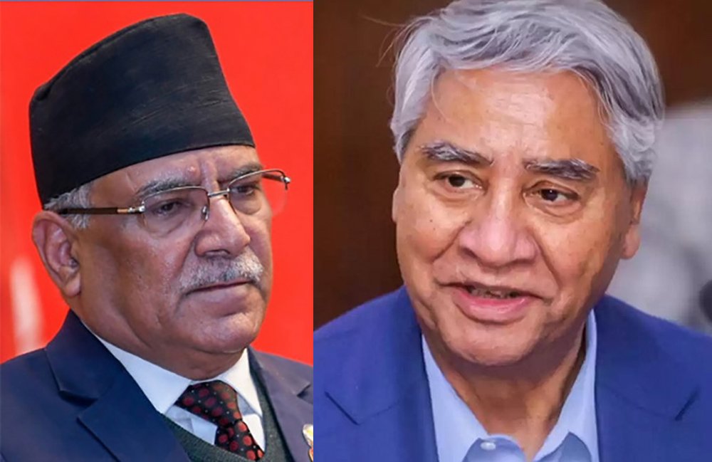 प्रधानमन्त्री प्रचण्ड र देउवाबीच भेटवार्ता